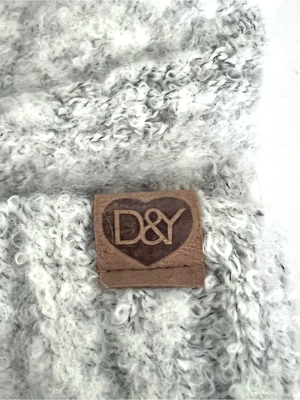 D&Y Light Gray Knit Beanie with Faux Fur Pom